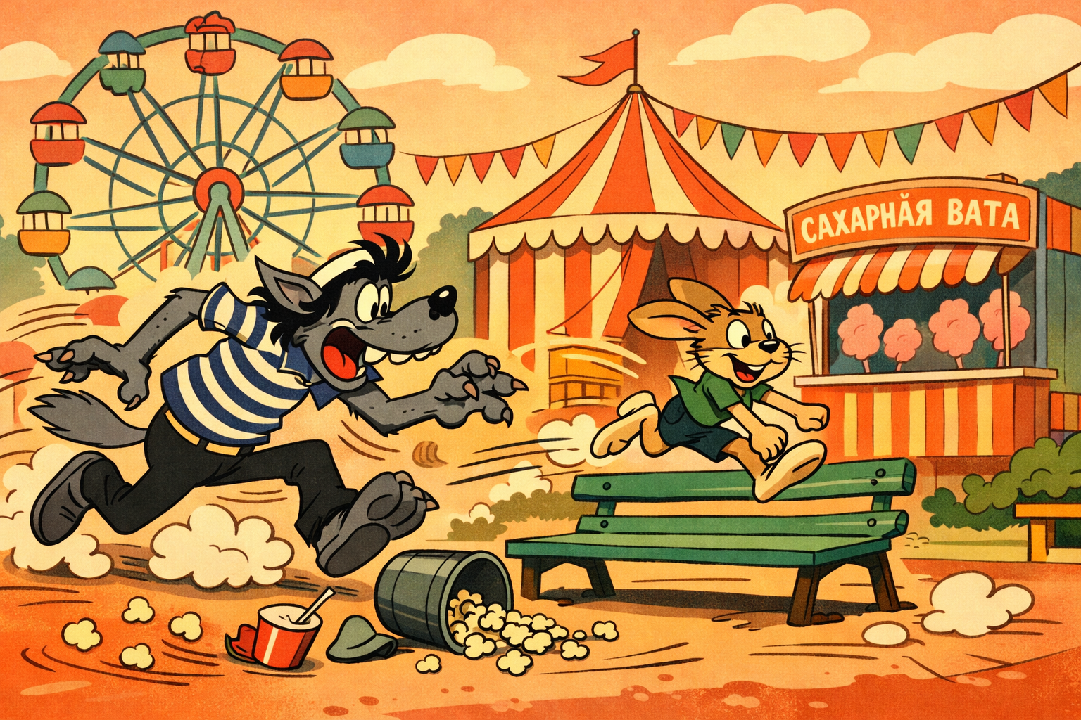 Nu Pogodi çizgi filminden kovalamaca sahnesi