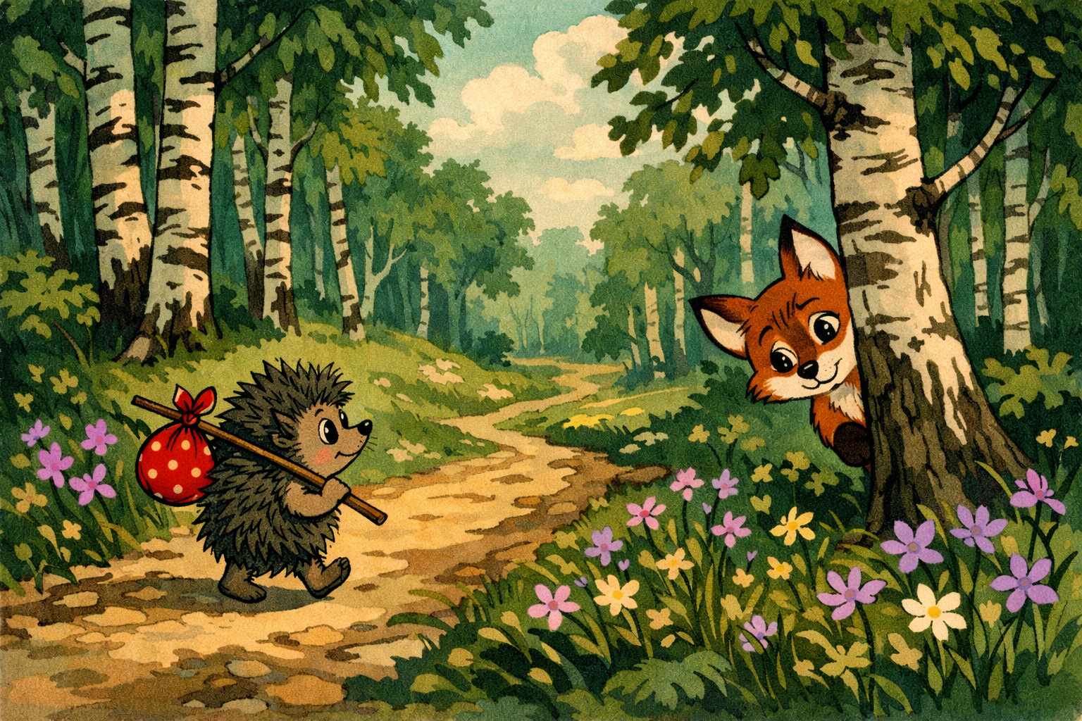 Sovyet dönemi çizgi film sahnesi